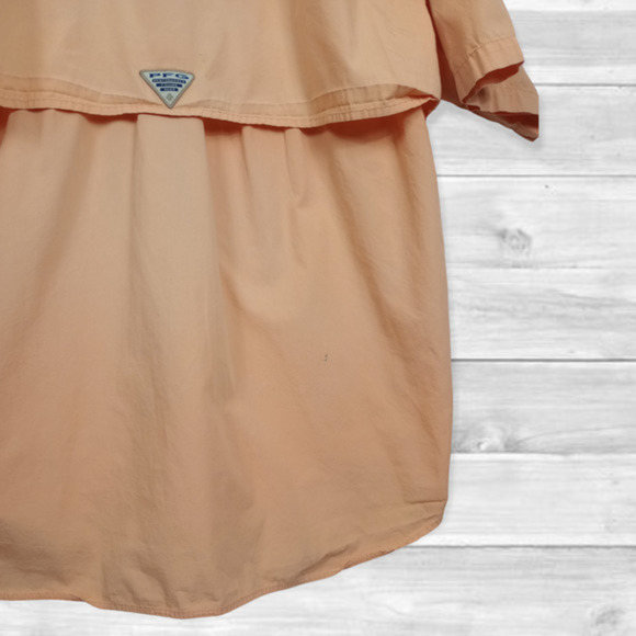 COLUMBIA Men's PFG Peach Short Sleeve Vented Button Down‎ Shirt Size Large - Picture 7 of 7